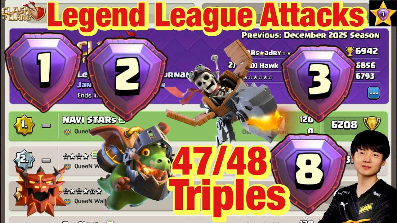 Legend League Attacks February Season Day24 DRAGON RIDER TOTEM With Army Link