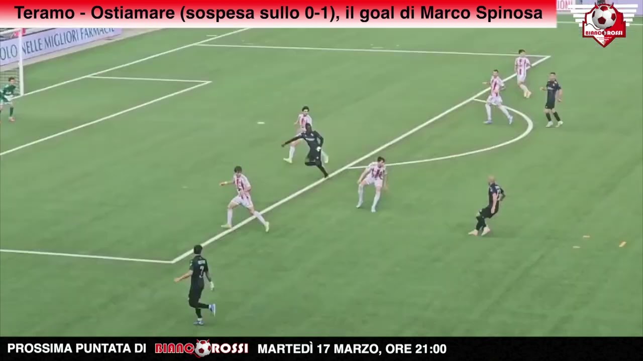 Teramo - Ostiamare (sospesa sullo 0-1), il goal di Marco Spinosa