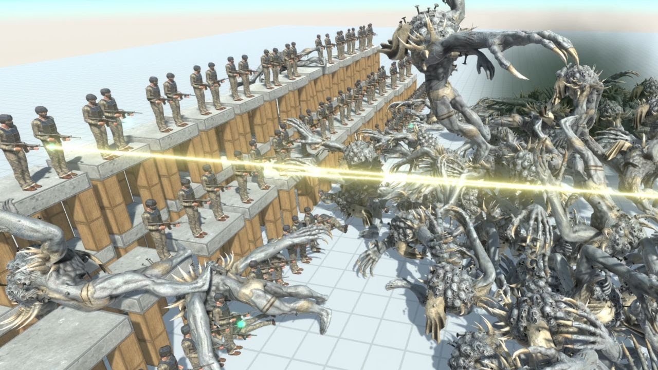 100 Commando Bo vs 100 Infernals and Aquatics Army Animal Revolt Battle Simulator