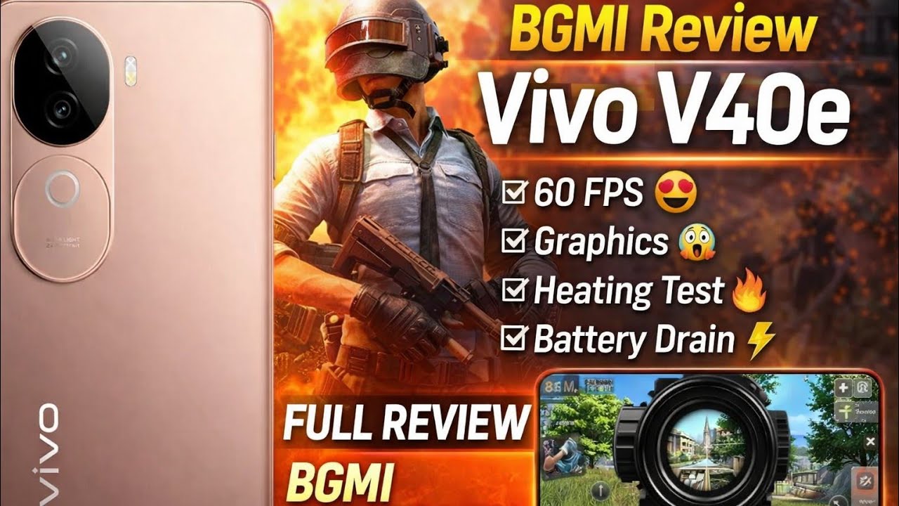Vivo V40e BGMI Gameplay 🔥 60FPS + Graphics Test | Heating & Battery Drain Reality/bgmi New video 