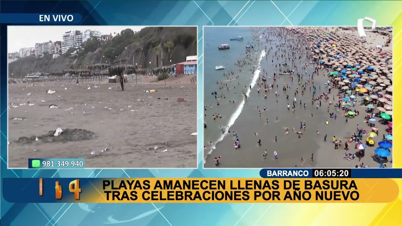 Playas de la Costa Verde amanecen cubiertas de basura tras celebraciones de Año Nuevo