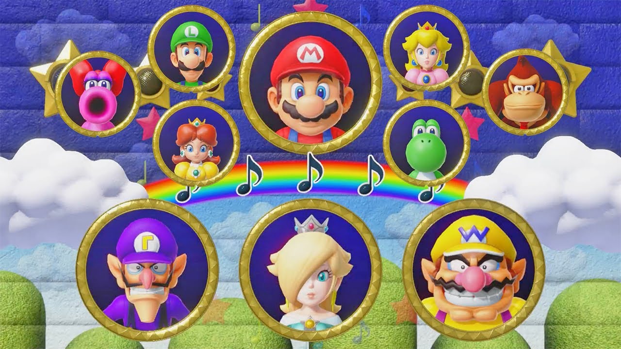 Mario Party Superstars - All Characters vs Waluigi, Rosalina and Wario in Look Away (Master CPU)