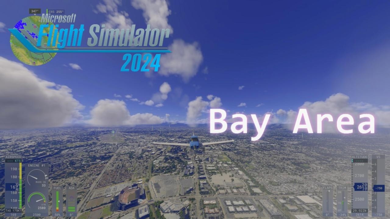 4K San Francisco Bay Area Flight Simulation | MSFS2024