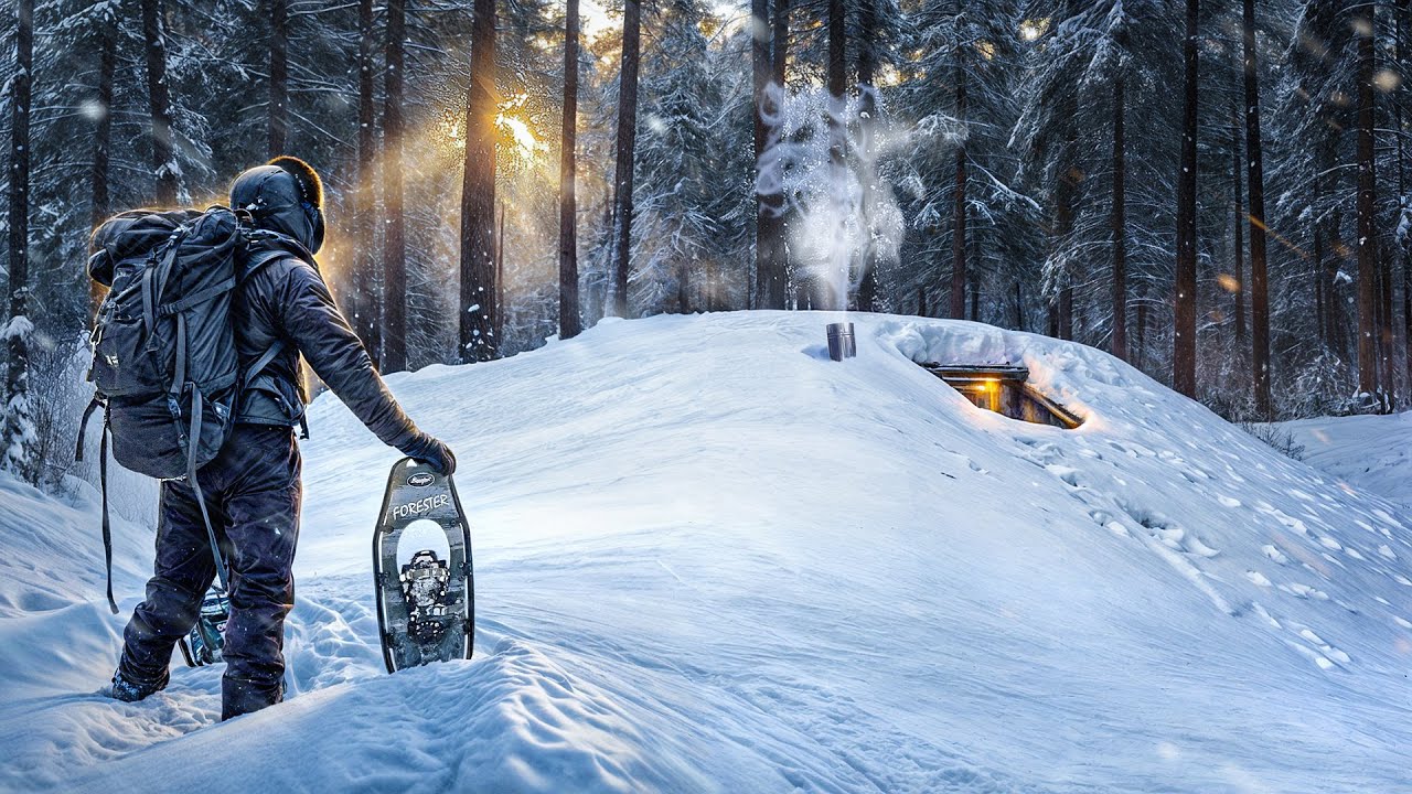 Under the snow and OUTSIDE of civilization, wild 48 hours in a HOUSE underground