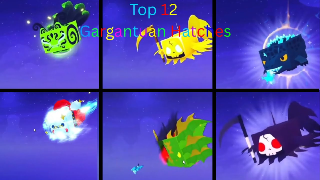Top 12 Gargantuan Hatches Normal, Golden, Rainbow Pet Simulator 99