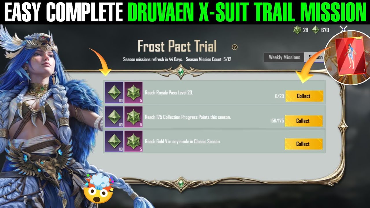 Easy Complete All Druvaen X-Suit Trial Mission | Reach Gold V In Any Mode In Classic Season 