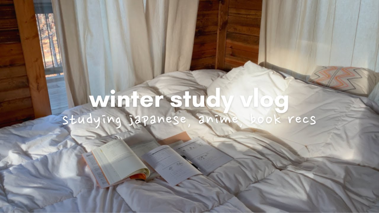 winter break study vlog: studying japanese, anime, genshin impact, book recs