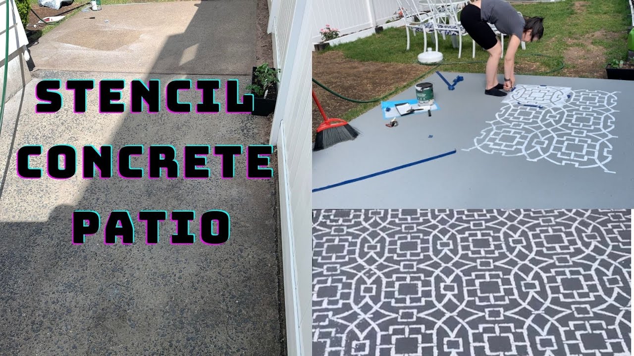 How to Stencil a Concrete Patio!