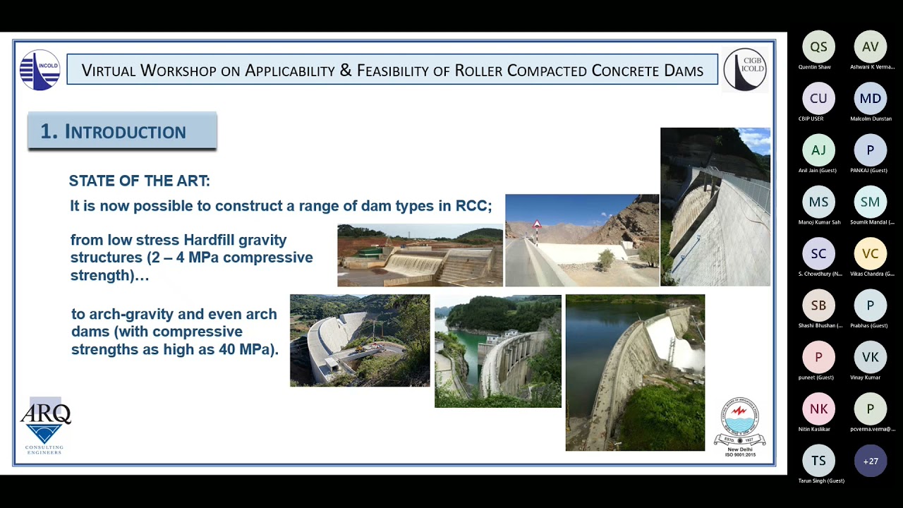 Training on Applicability and Feasibility of Roller Compacted Concrete Dams Day 1 Part II