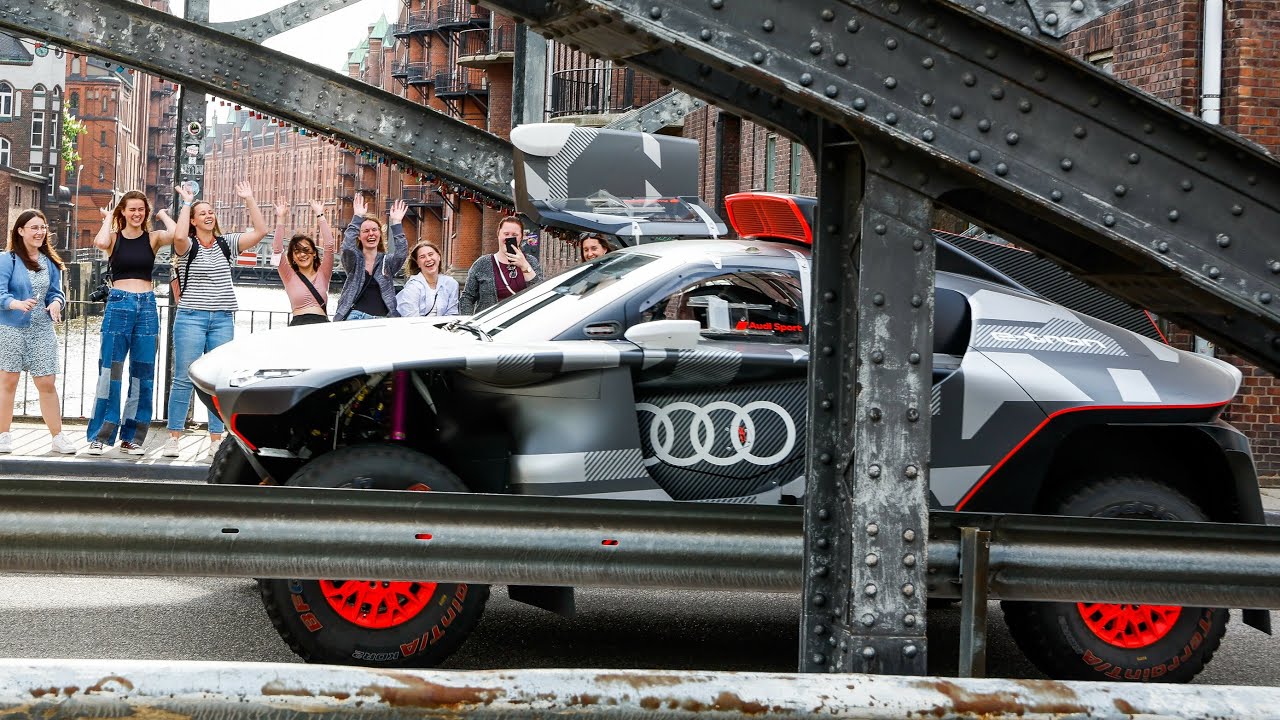 Audi RS Q e-tron Rally Car Hits Hamburg Streets