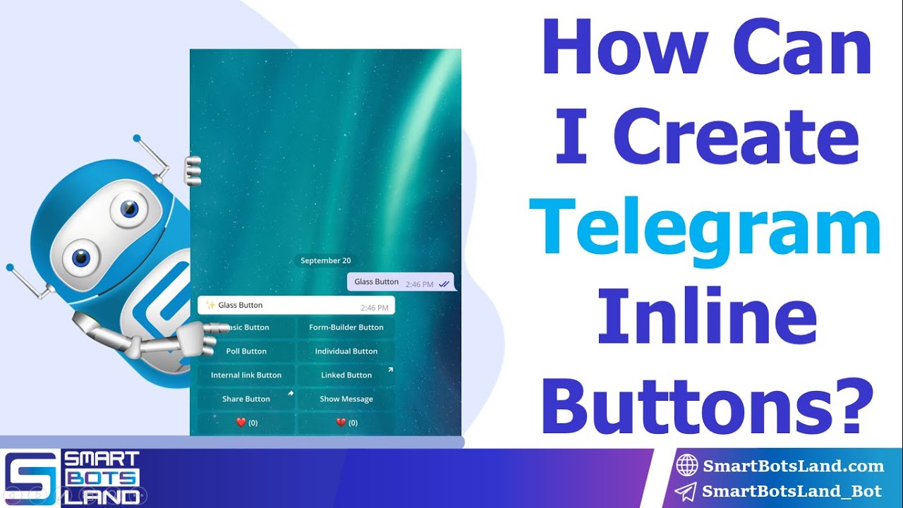 Как создать встроенную (стеклянную) кнопку Telegram?