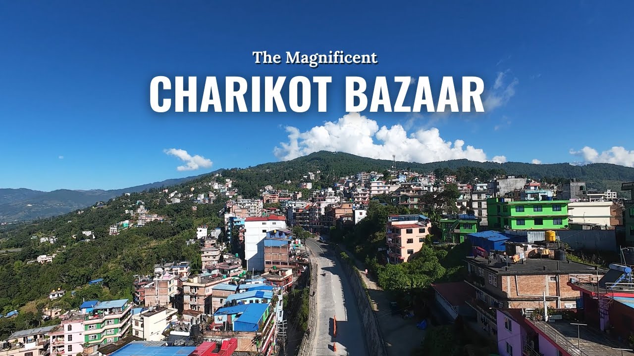 Charikot Bazaar from Above: The Heart of Dolakha (4K Drone Shot)