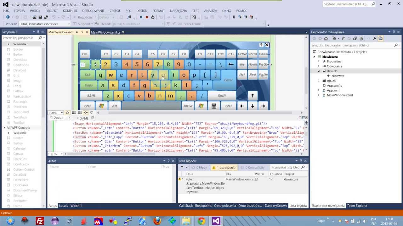[Kurs programowania C#] Klawiatura z obrazka - Część 1 - Microsoft Visual C #