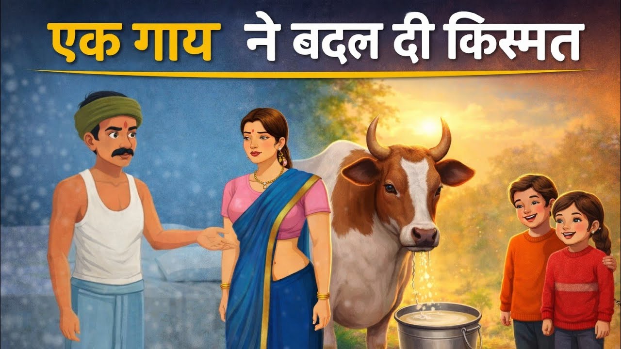 एक गाय ने बदल दी किस्मत | Hindi story | moral stories | Hindi kahani | cartoon story 