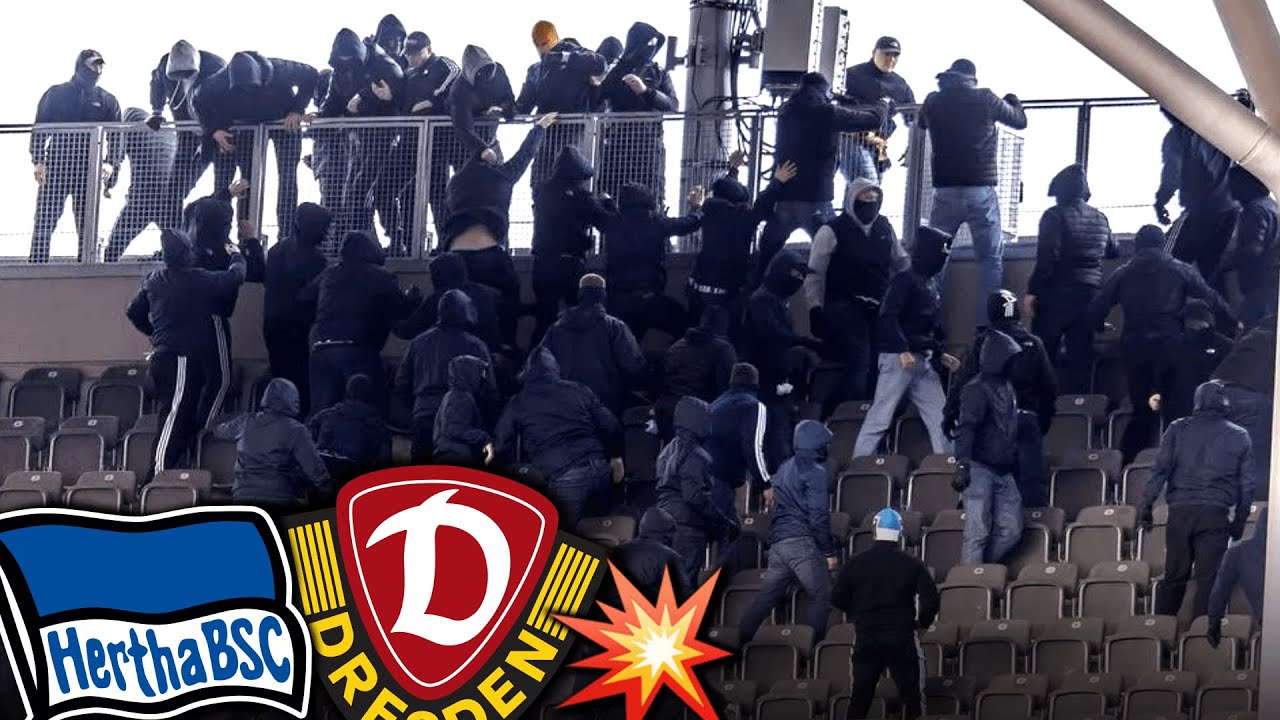 💥💥💥 Hertha greift Dresden im Stadion an! (Auseinandersetzungen)