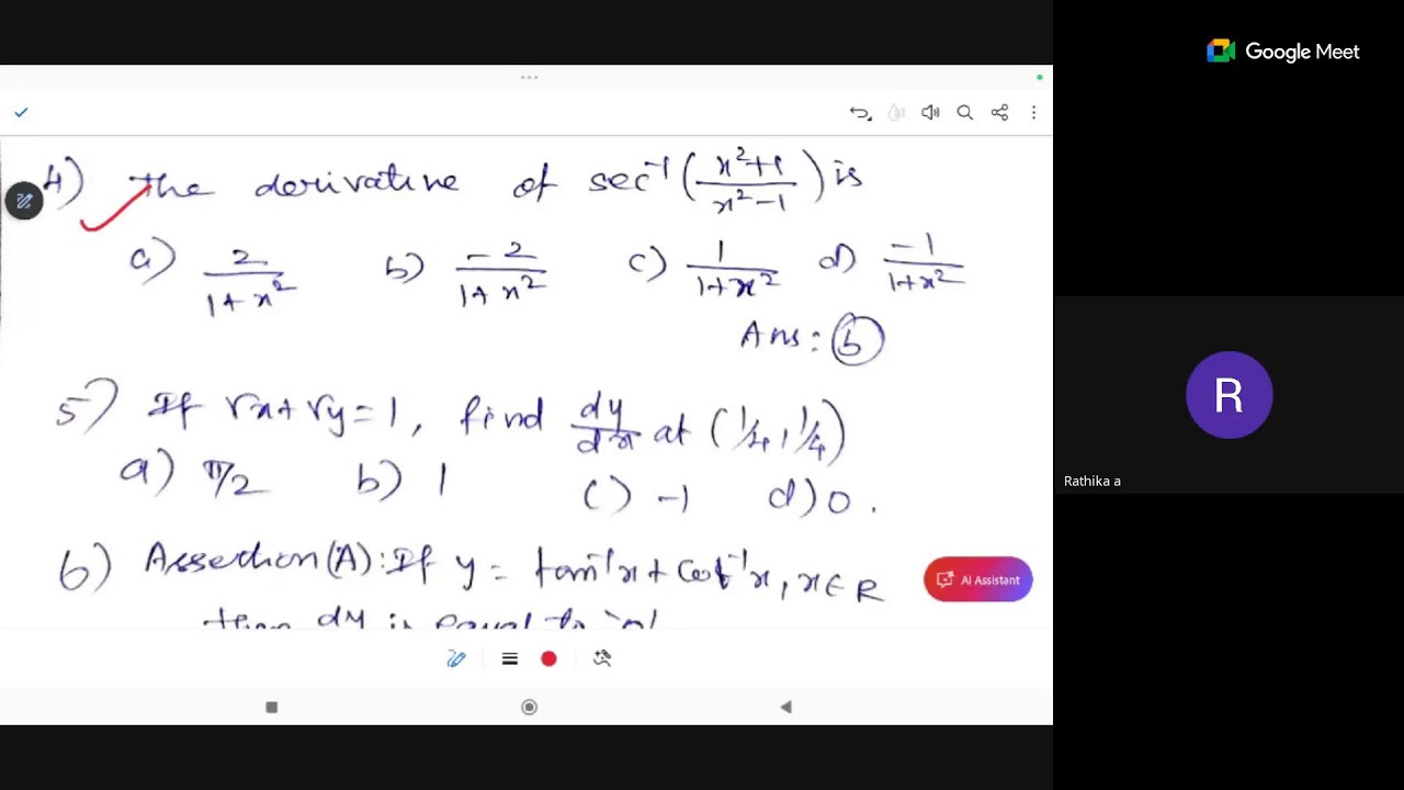 Semmozhi IAS Academy - UG TRB MATHS2-U2 Top : Diff calculus-Sub top: implicit fuction