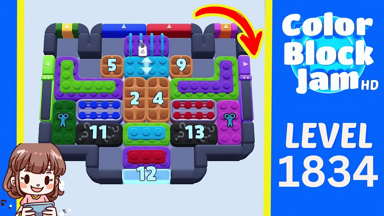 Color Block Jam Level 929 (1834) Solution Walkthrough