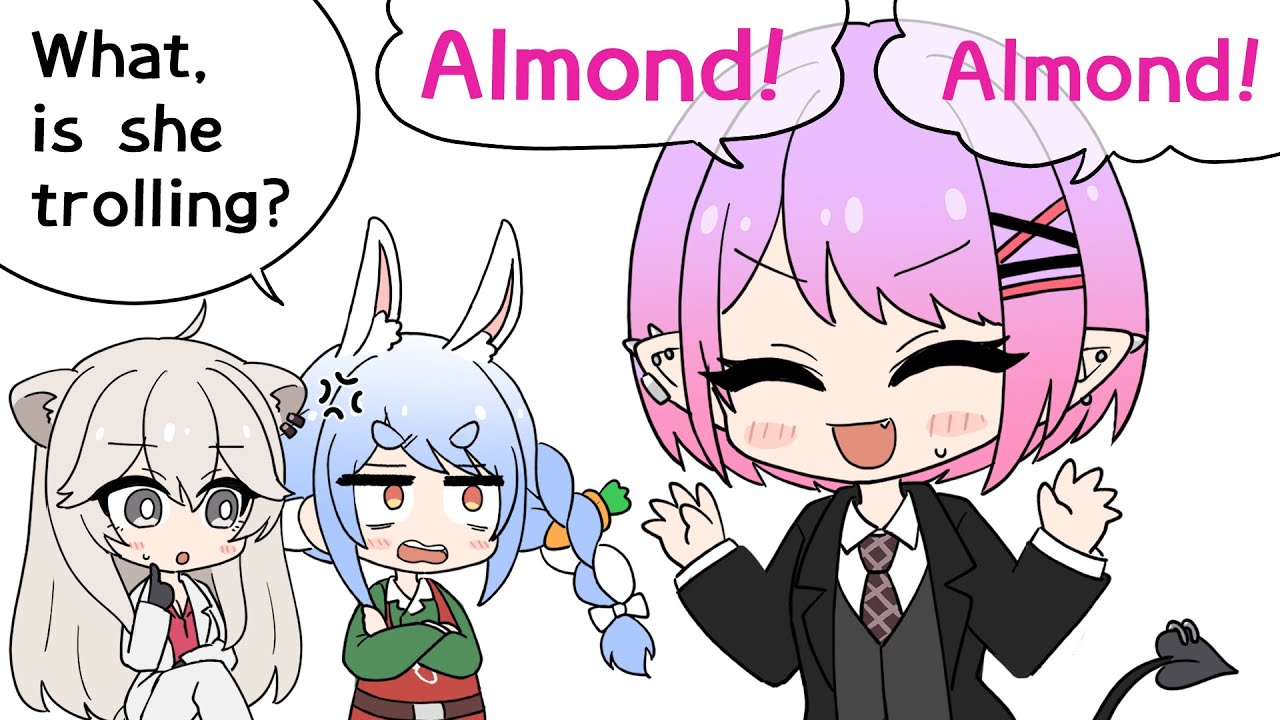 Pekora's greeting sounds like almonds to me, Towa【Hololive AnimatedClip/Eng sub】【Pekora/Towa/Botan】
