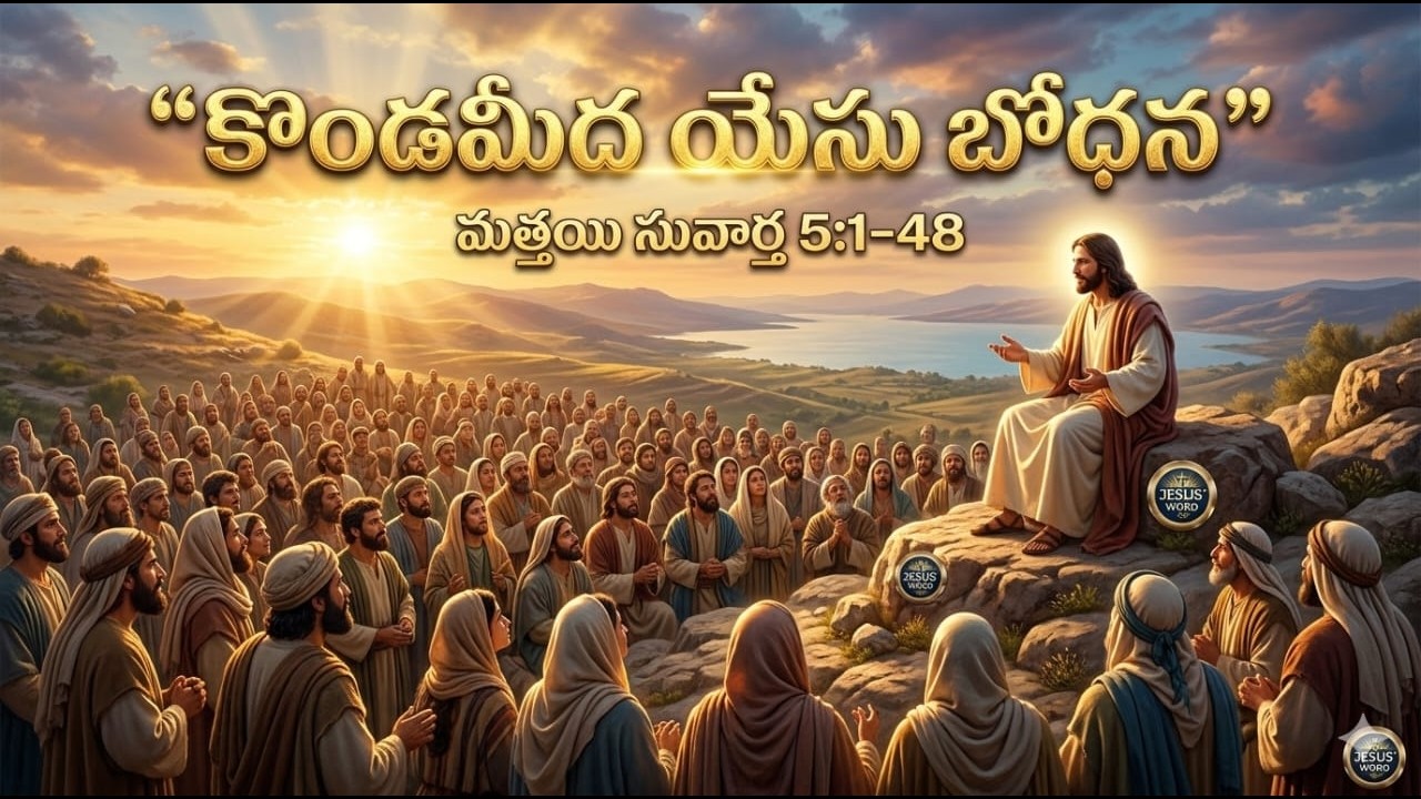 Matthew మత్తయి సువార్త 5 (యేసు క్రీస్తు కొండమీద ఇచ్చిన ప్రసంగం)|యేసు క్రీస్తు  గొప్ప బోధనలు ఉన్నాయి.