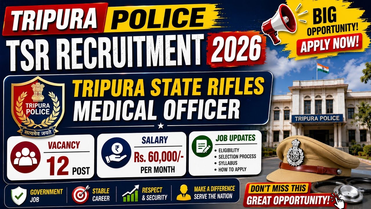 Tripura Job | TSR Recruitment 2026 Medical Officer Tripura Police State Rifles | Kokborok Video