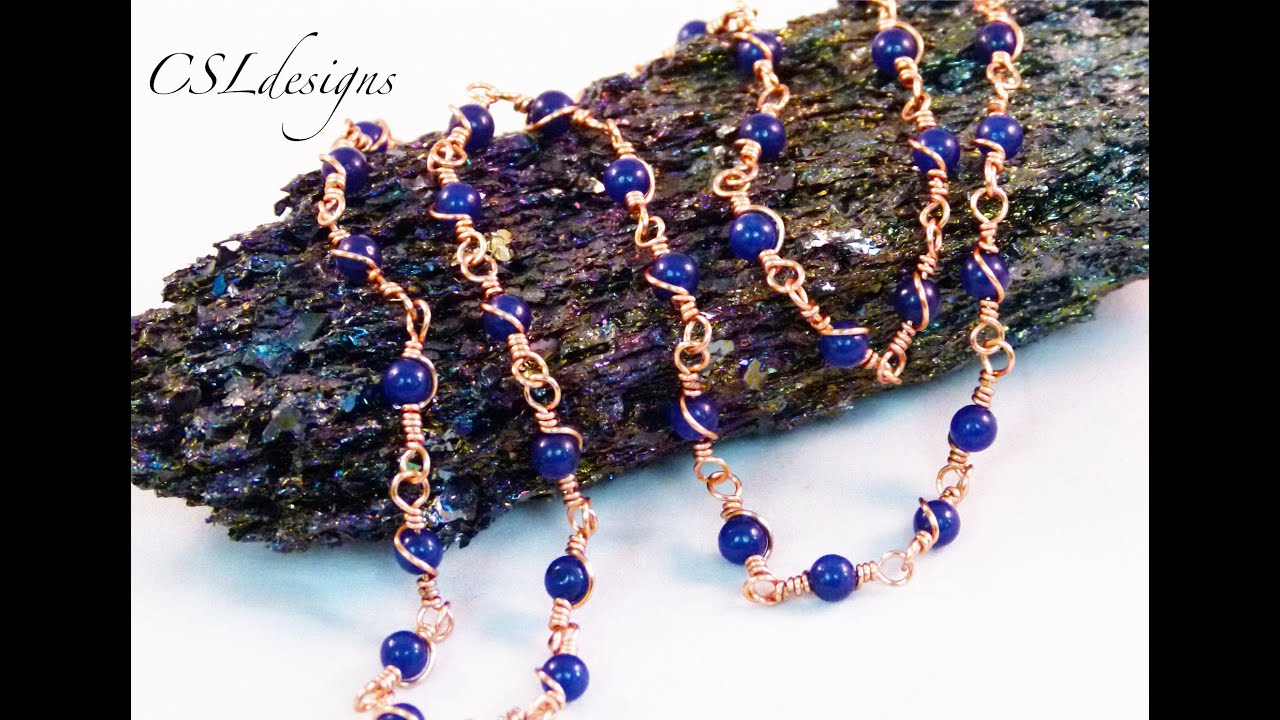 Wire wrapped loop gemstone chain | Make your own chain series