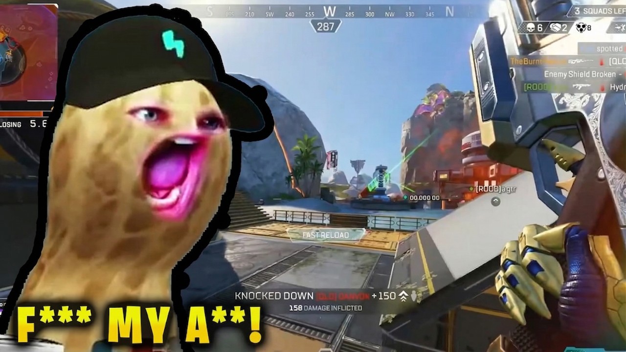 TheBurntPeanut pulls off clutches in Apex Legends