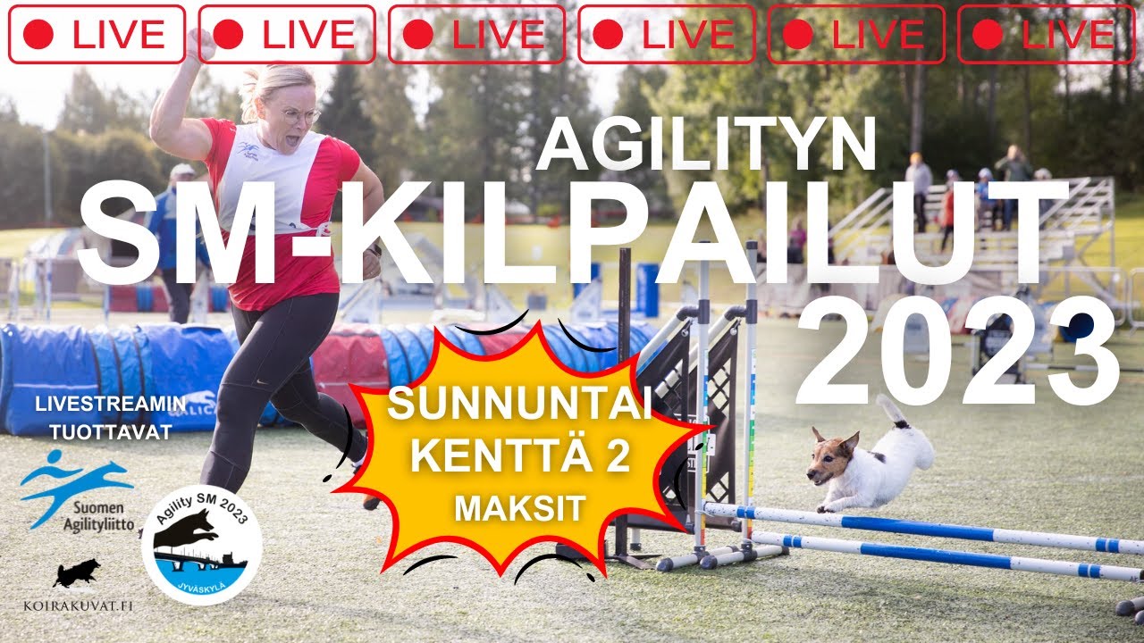 Agilityn SM 2023 Sunnuntai kenttä 2 joukkuehyppyrata