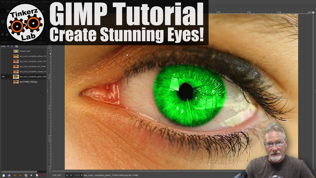 Create the Most Stunning Eyes! GIMP Selection, Color, Layers, & Effects Tutorial