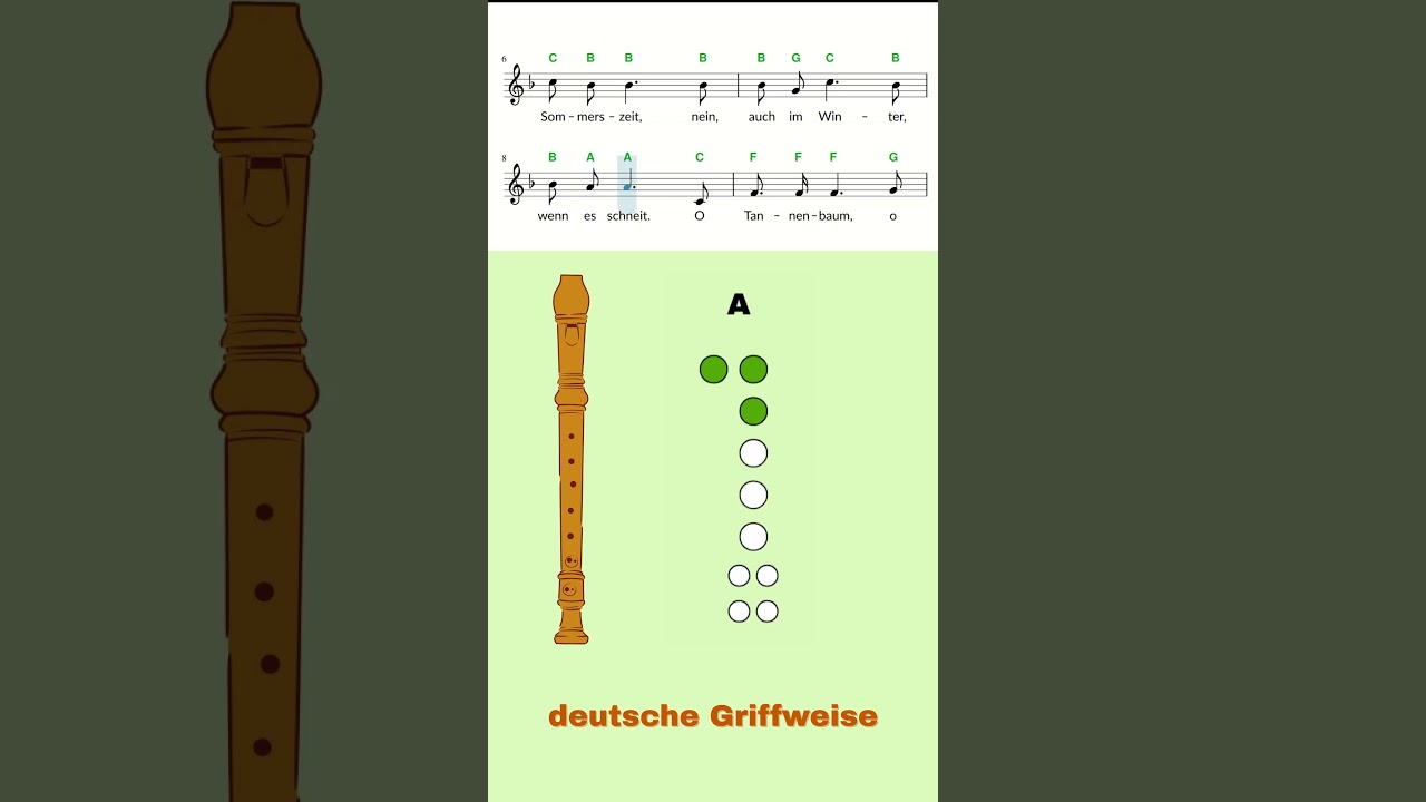 O Tannenbaum - Blockflöte spielen (deutsche Griffweise)
