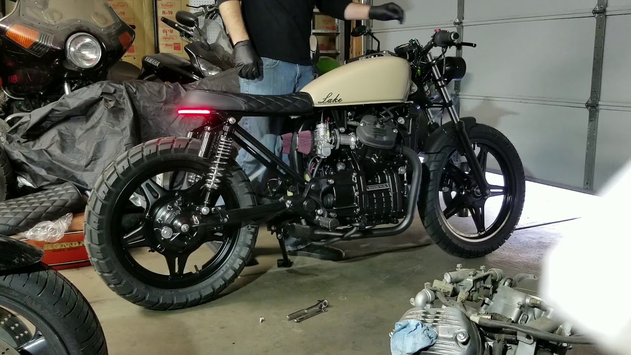 CX500 2 into 1 no muffler scrambler build