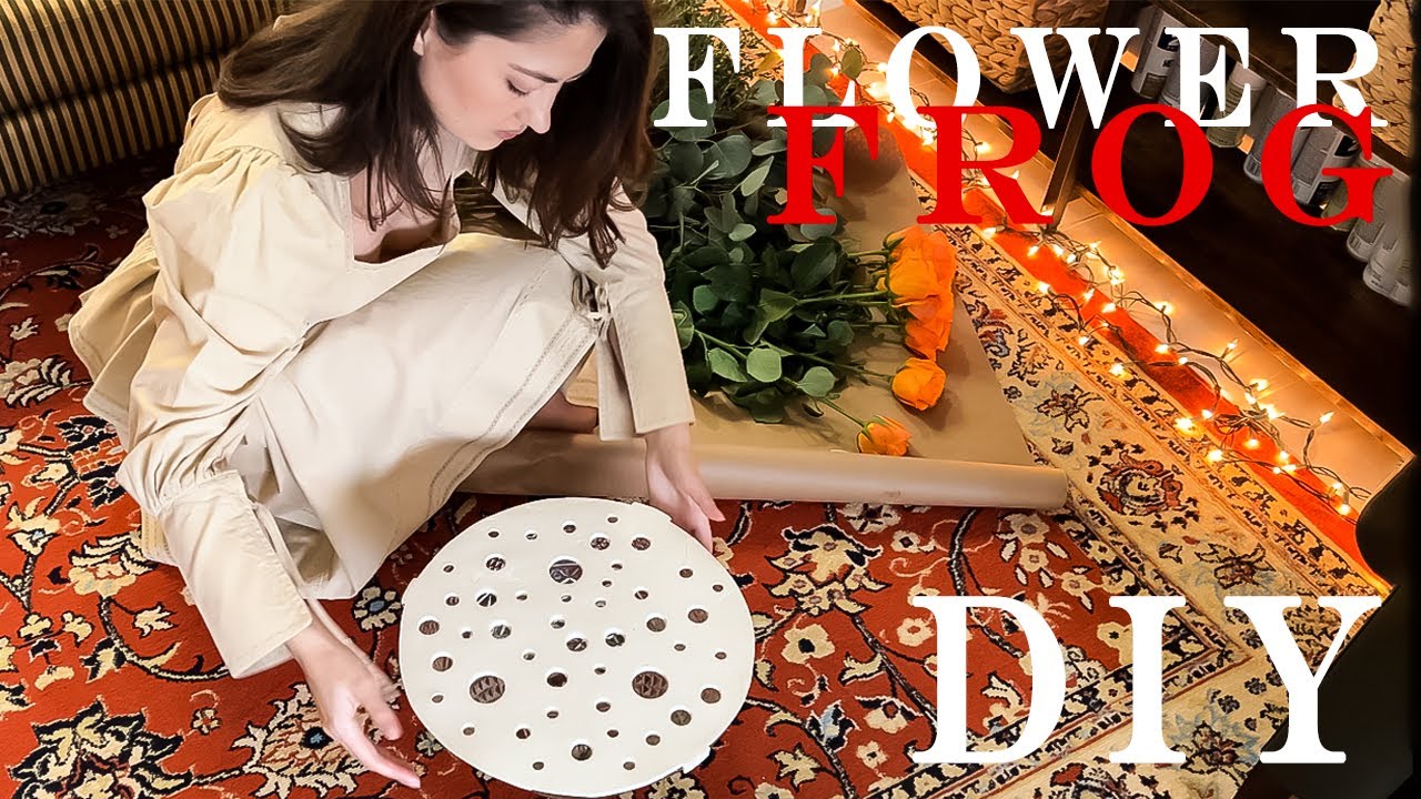 Air Dry Clay Flower Frog DIY,  Holiday Flower Arrangement🌹Table Centerpiece