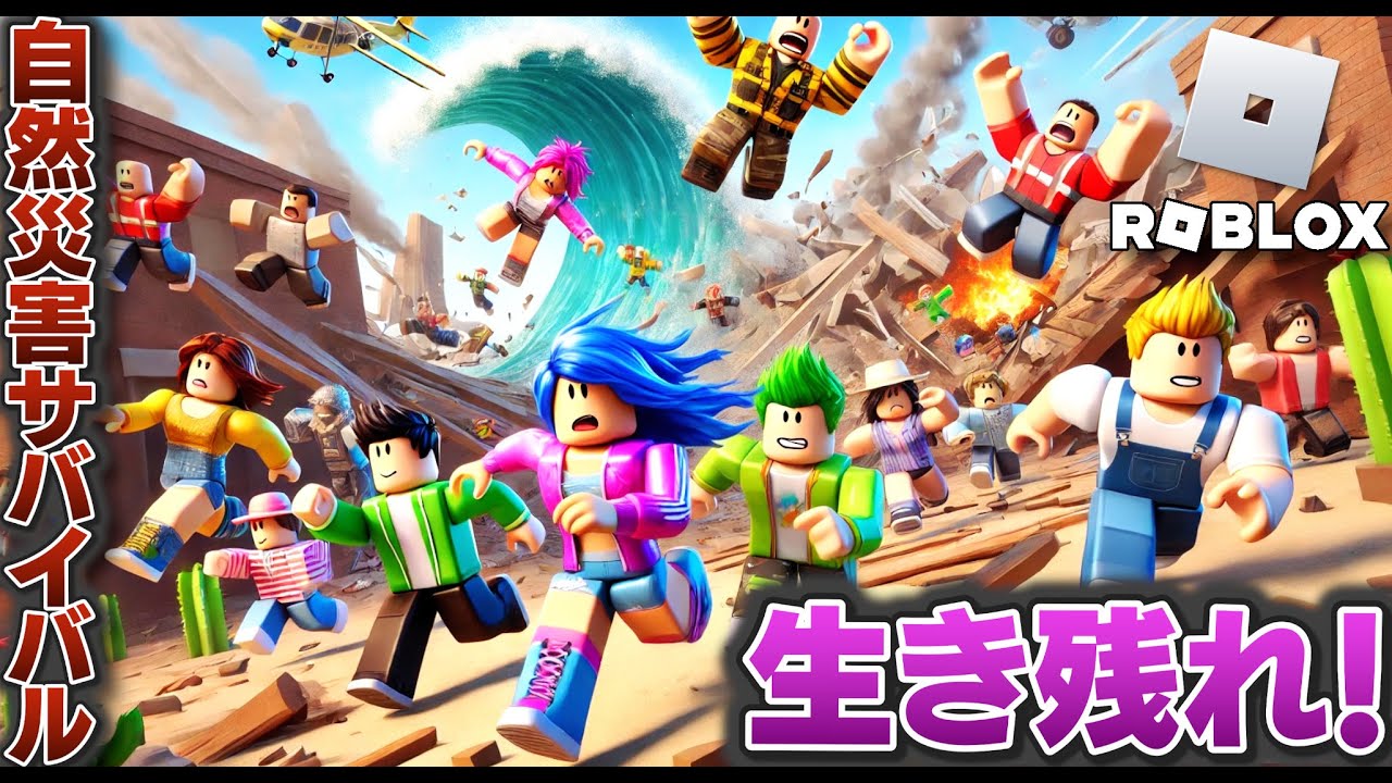 【ROBLOX】自然災害サバイバルを生き残れ！落雷や火山、地震など起きまくる！どこに逃げたら助かる？最後まで生き残れ！ロブロックス実況【ほぅ】