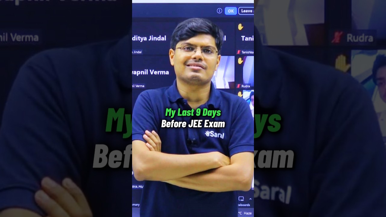 My Last 9 Days Before JEE&nbsp;Exam | IIT Motivation Status #shrots #iitbombey