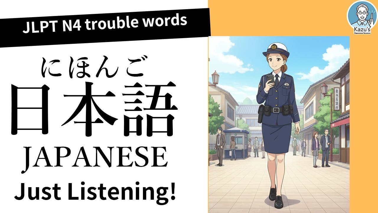 JLPT N4 word learning for busy people - Topic: trouble -JLPT N4 Level