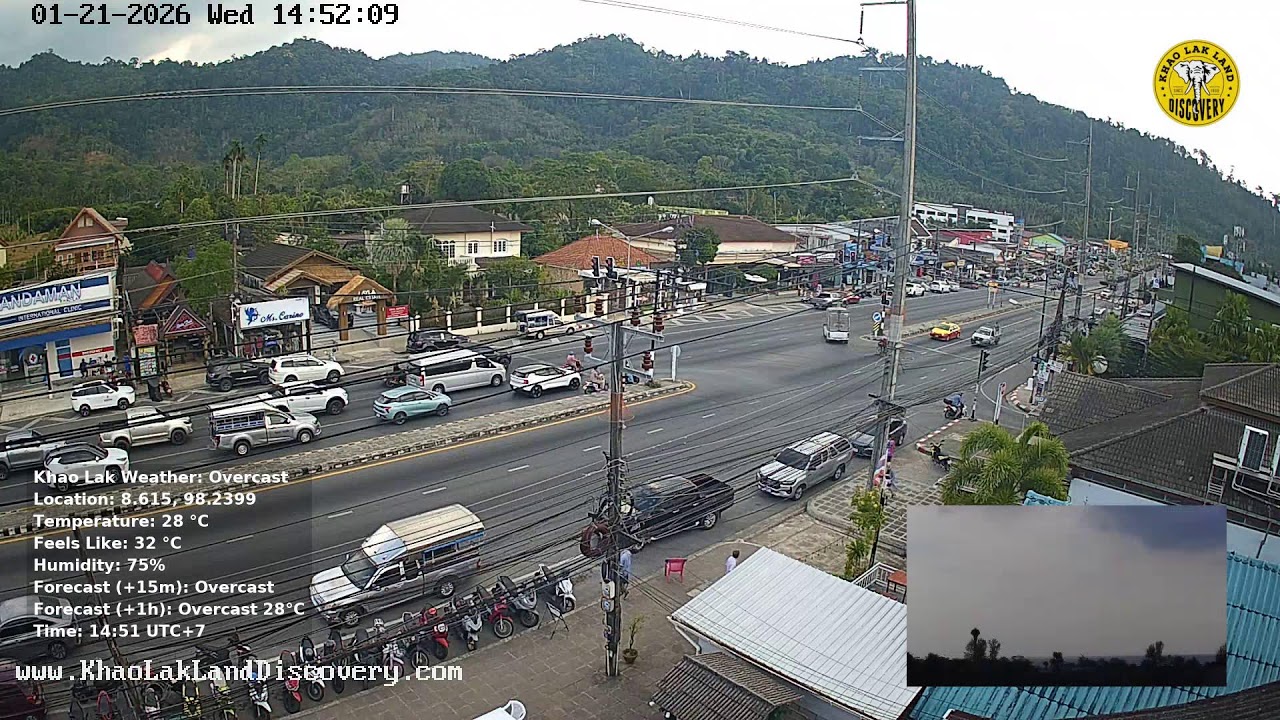 🔴 Khao Lak Webcam - Phang Nga, Thailand 🇹🇭 21-Jan-2026 02:53