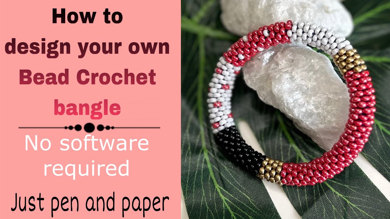 Bead crochet invisible join bangle. How to design a bead crochet rope simple and easy for beginners