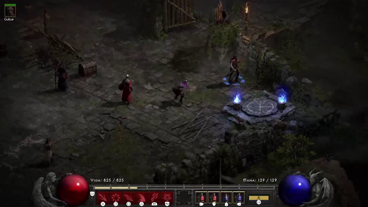 Testando Warlock Diablo 2 - Nightmare - Ato 2 - Hardcore Solo