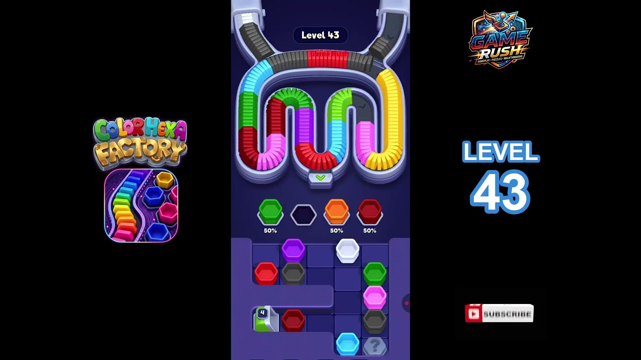 Color Hexa Factory Level 43 Walkthrough & Solution