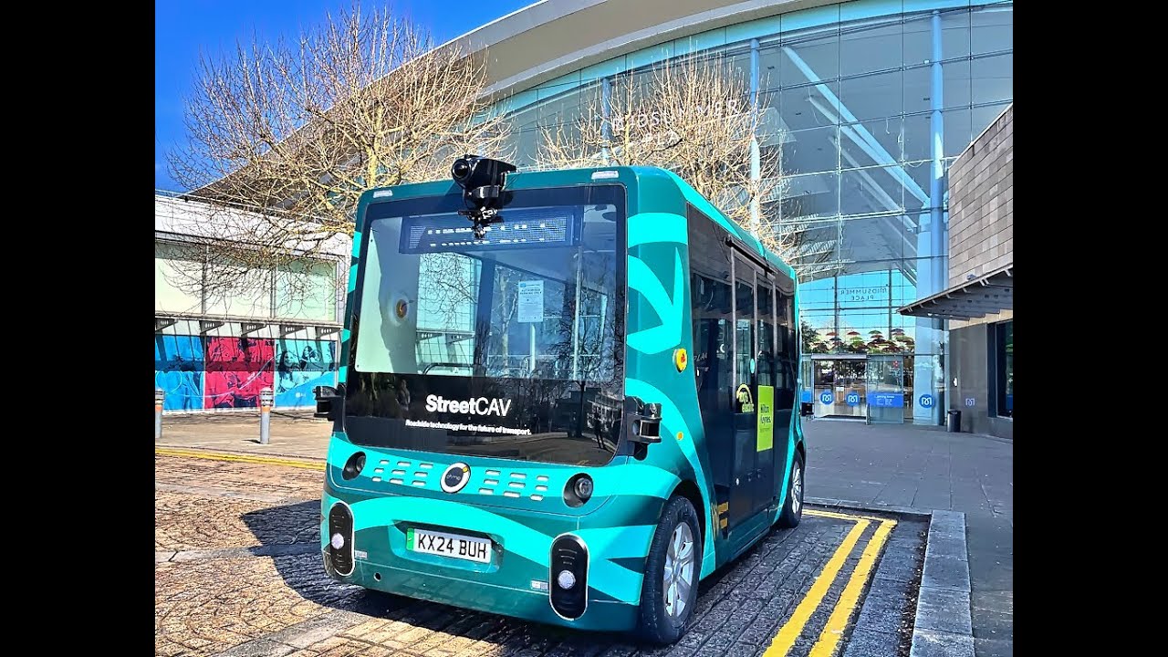 Ohmio - an autonomous (self-driving) vehicle on the road in Milton Keynes