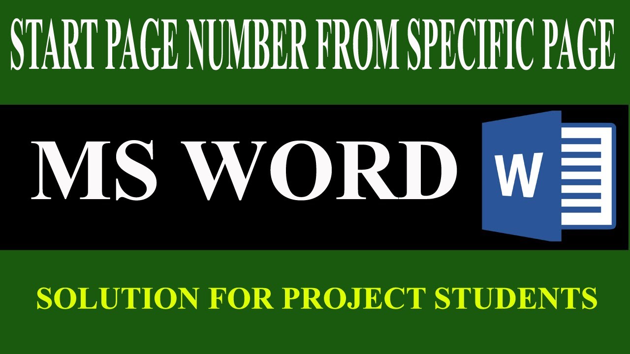 Start page number from specific page in ms word in Tamil