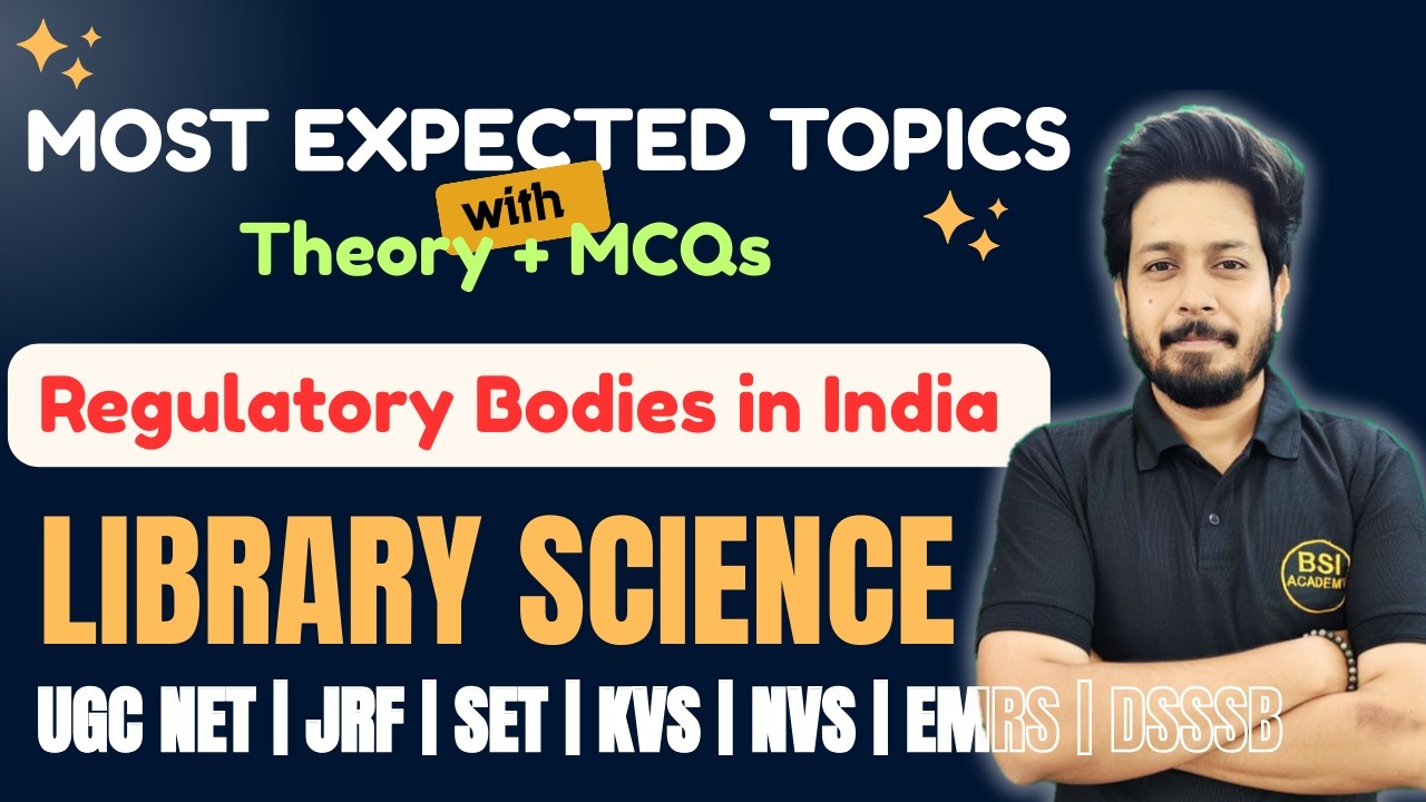 Library Science IMP Topic | Regulatory Bodies in India - UGC NET | JRF | SET | KVS | NVS | EMRS