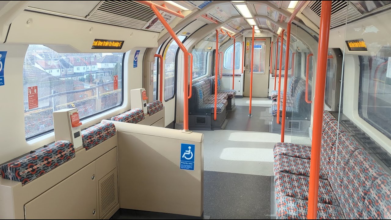 Refurbished Central Line train on Ruislip branch