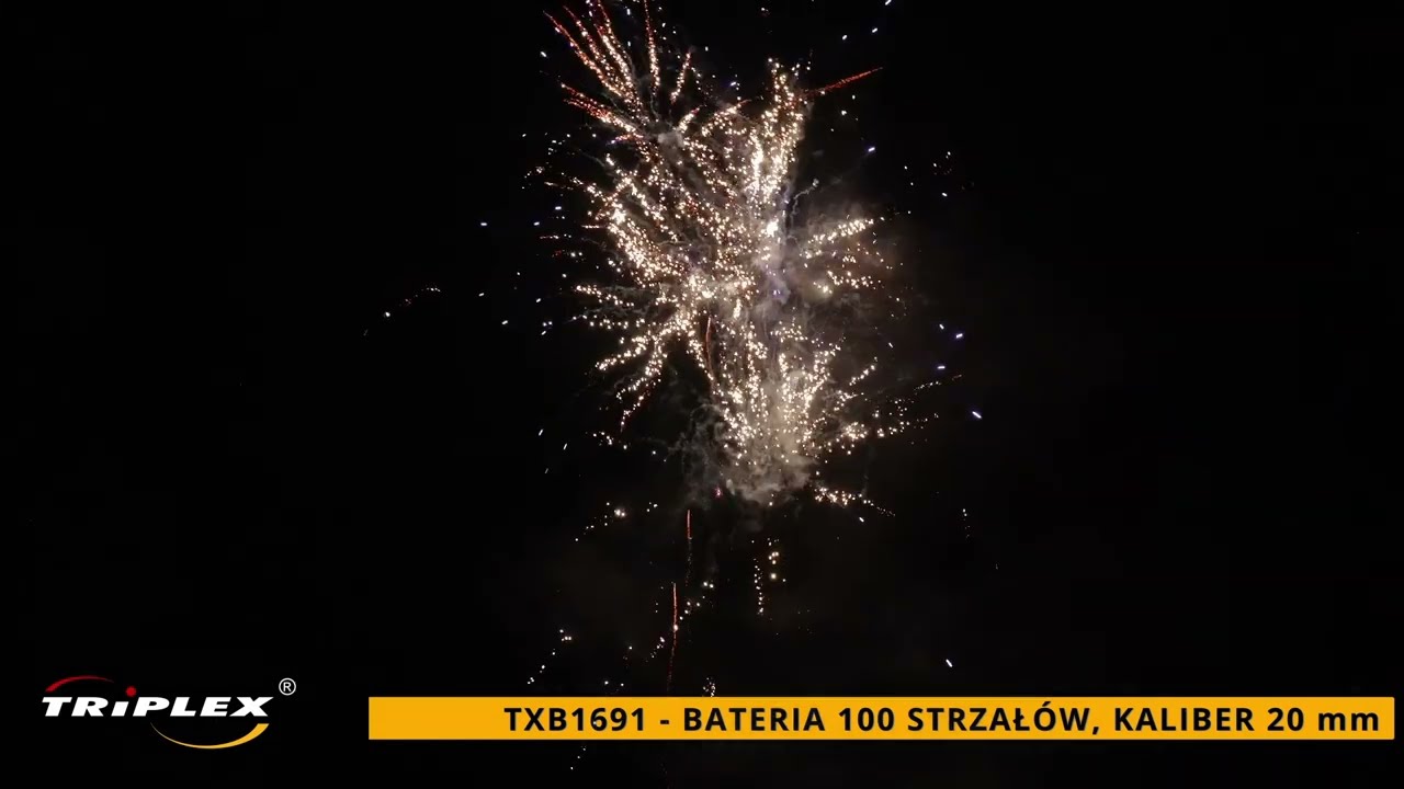 TXB1691 BATERIA CROCODILE SMILE 100 STRZAŁÓW, KALIBER 20 MM - FAJERWERKI TRIPLEX