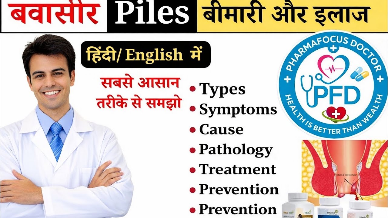 Piles in Hindi & English | Easy Explanation | Pharmafocus Doctor #medicaleducation #pharmcist 