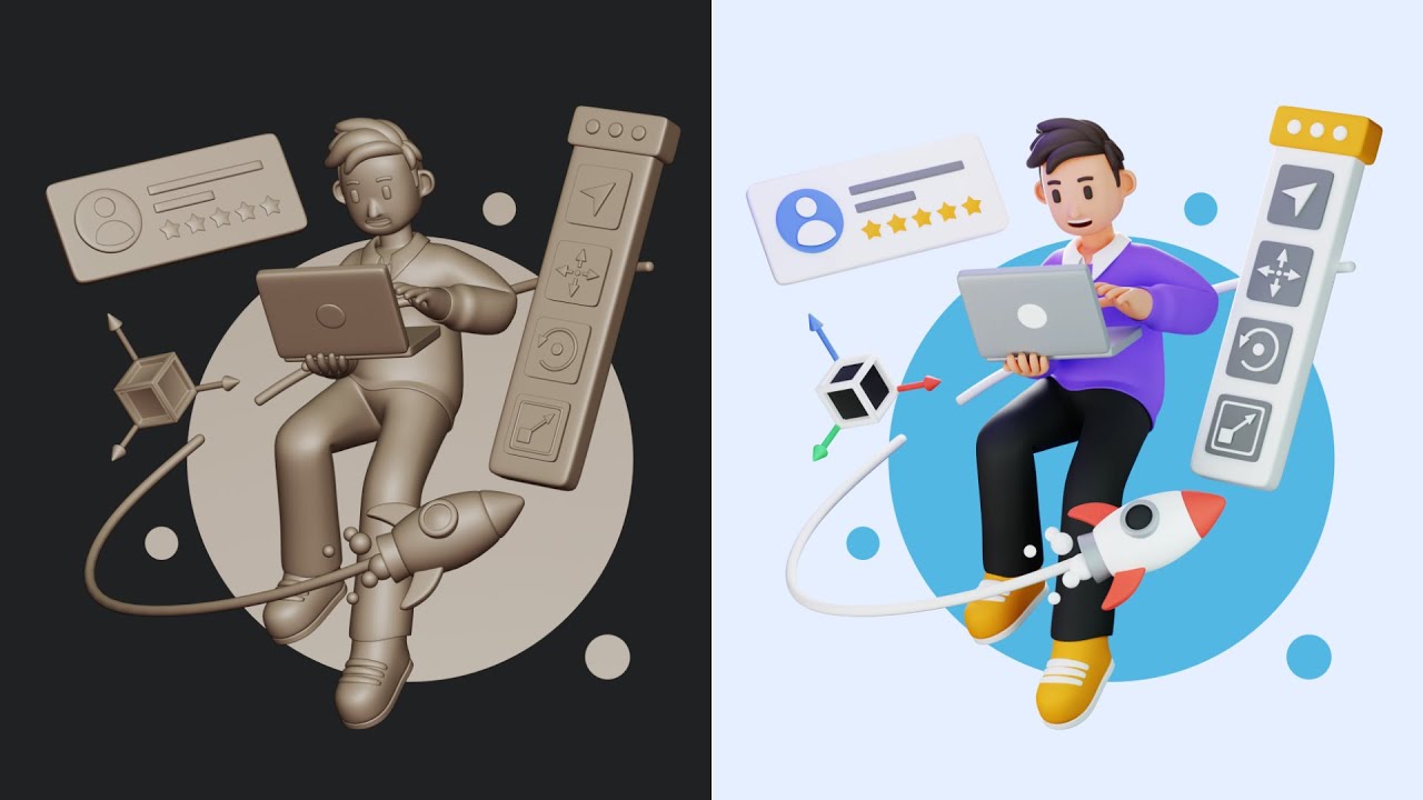 Create Hero Banner Illustration in Blender