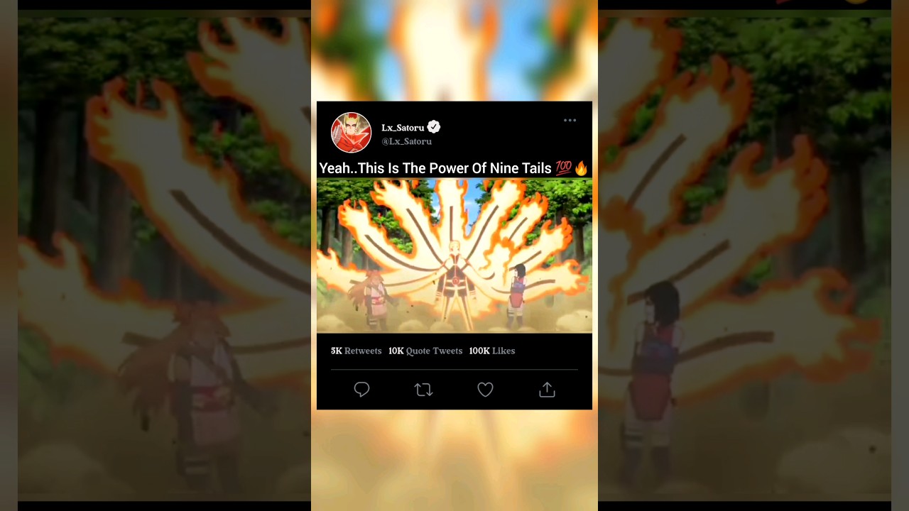 Yeah,,This Is The Power Of Nine Tails 💯🔥#naruto #shorts #boruto #kurama #sarada