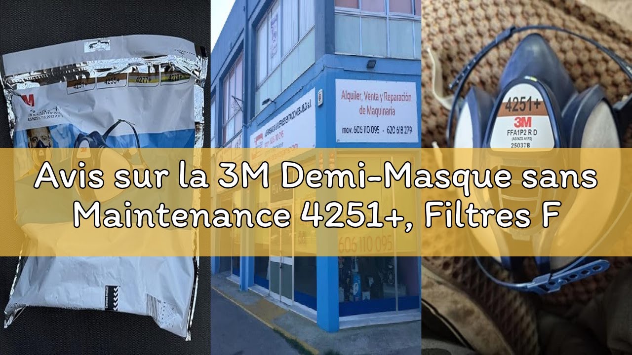 Avis sur la 3M Demi-Masque sans Maintenance 4251+, Filtres FFA1P2 R D