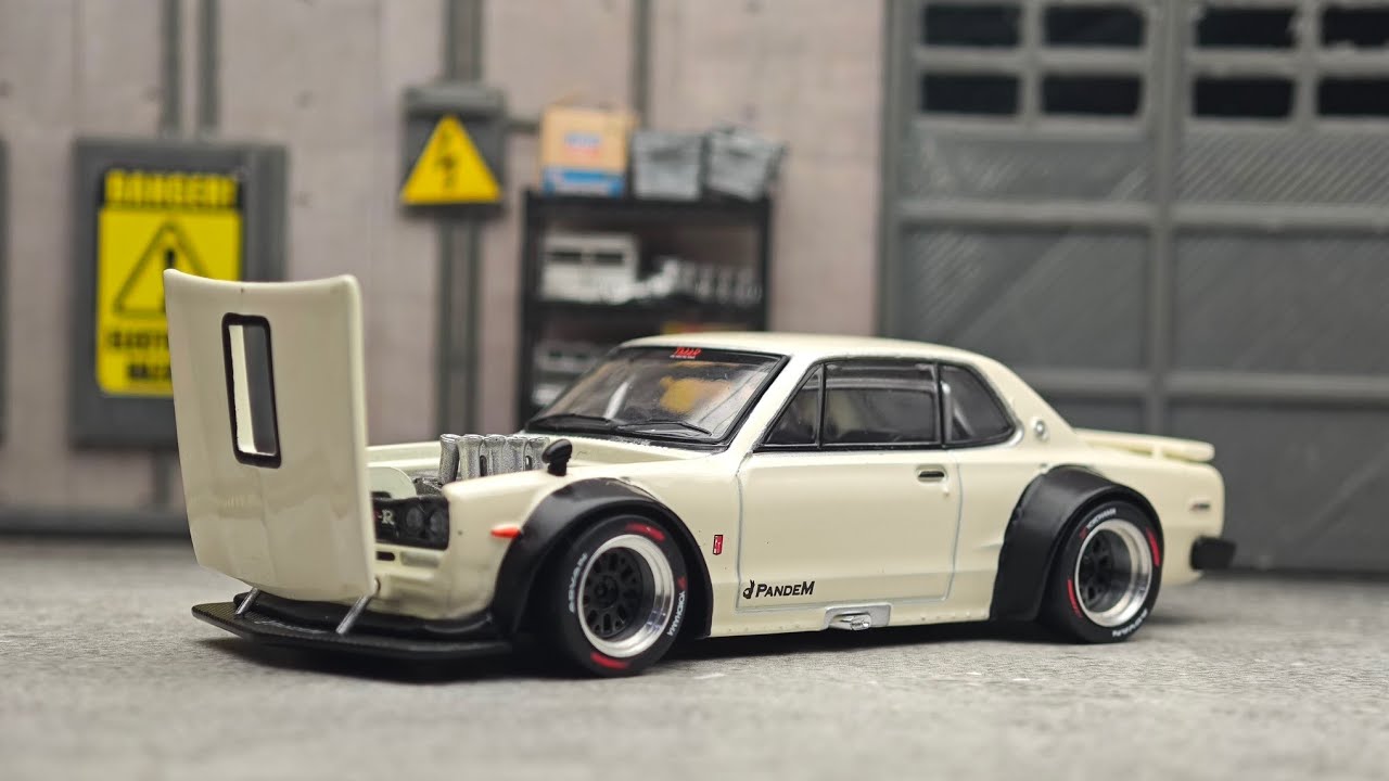 Nissan Skyline GT-R V8 Drift Hakosuka White by Pop Race 1/64 | UNBOXING and REVIEW
