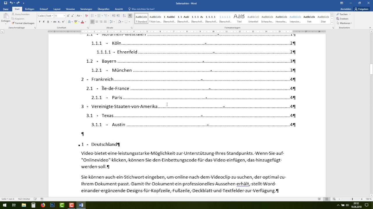 WORD Seitenzahlen römisch arabisch - Tutorial (Seitenzahl einfügen, wechseln, unterschiedliche) [08]