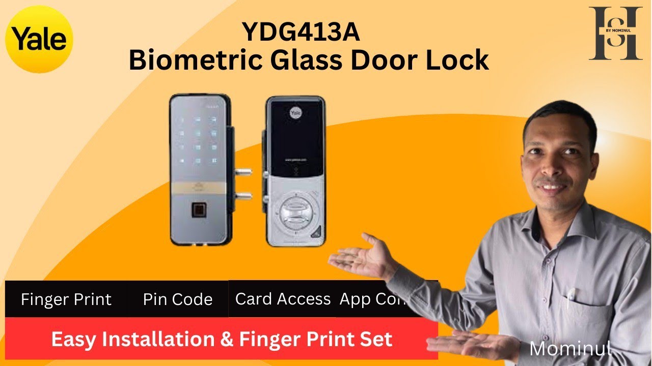 YDG413A Smart glass door lock installation  & fingerprint setup